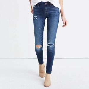 MADEWELL | 9" High-Rise Skinny Jeans: Ripped and Patched‎ Edition